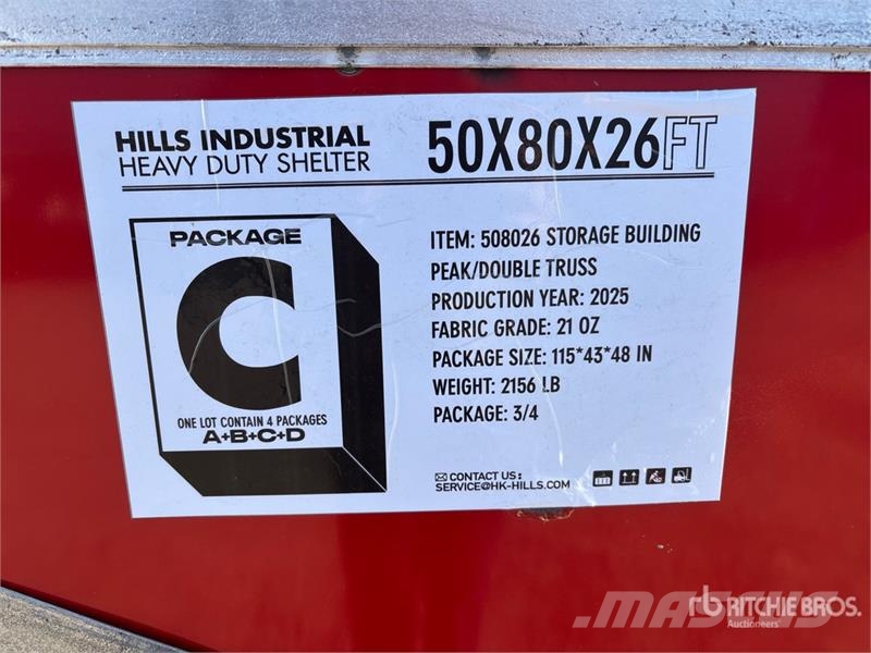  HIlls Industrial 805026 50 ft x 80 ft x 26 ft Stor Telai in acciaio