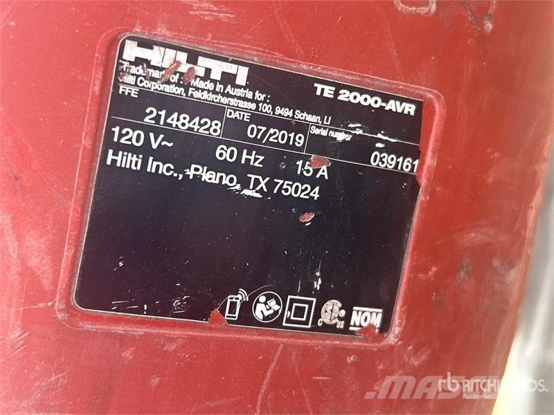 Hilti TE 2000-AVR Demolition Breaker Beitelploeg