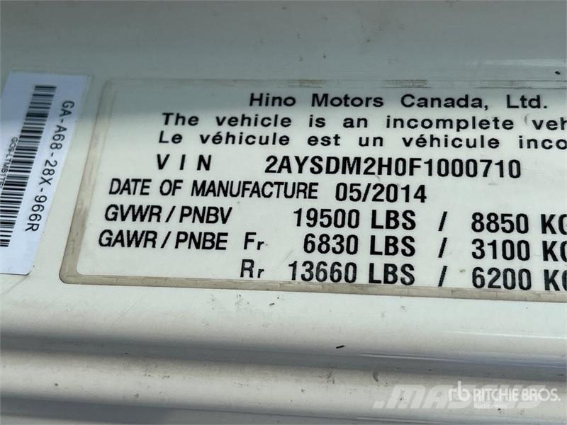 Hino 195 شاحنات ذات هيكل صندوقي
