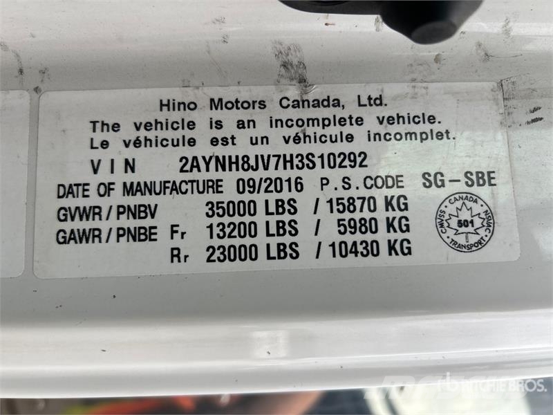 Hino 358 4x2 Van Truck 탑차 트럭