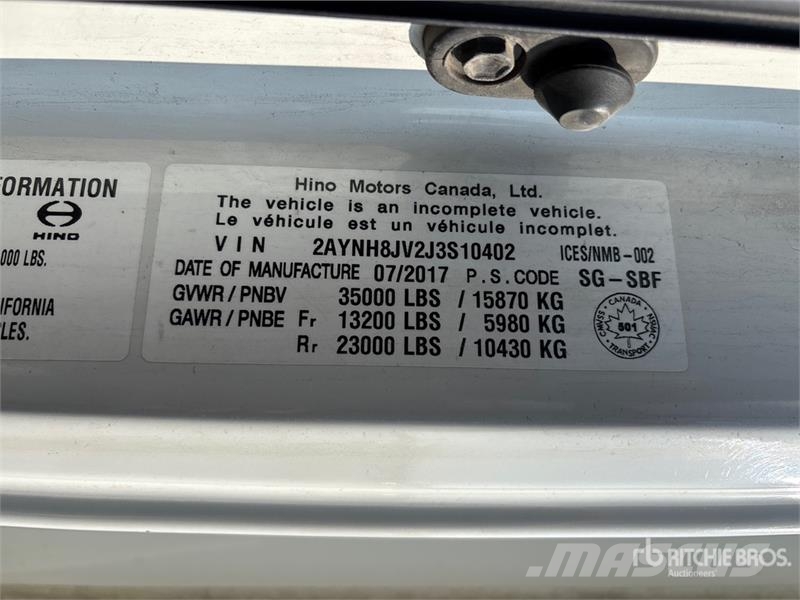Hino 358 4x2 Van Truck 탑차 트럭