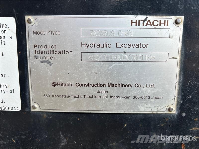 Hitachi ZX245USLC-6N Tracked Excavator Bageri gusjeničari