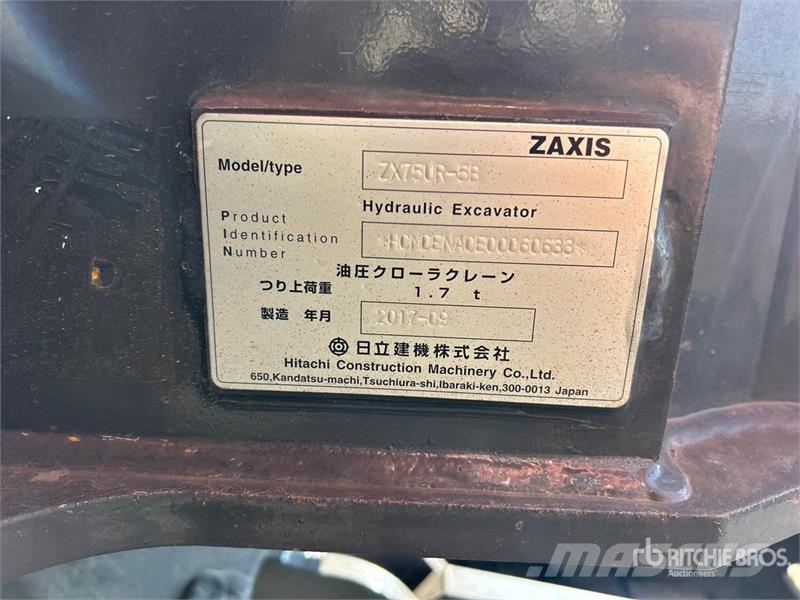 Hitachi ZX75UR-5B Tracked Excavator Crawler excavators
