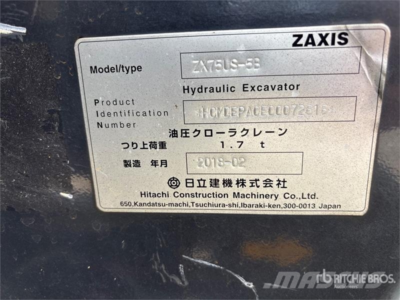 Hitachi ZX75US-5B Tracked Excavator Bageri gusjeničari