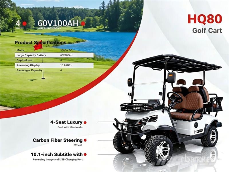 HQ80 Electric White Four-Seater Golf Cart (Unused) Vozila za golf