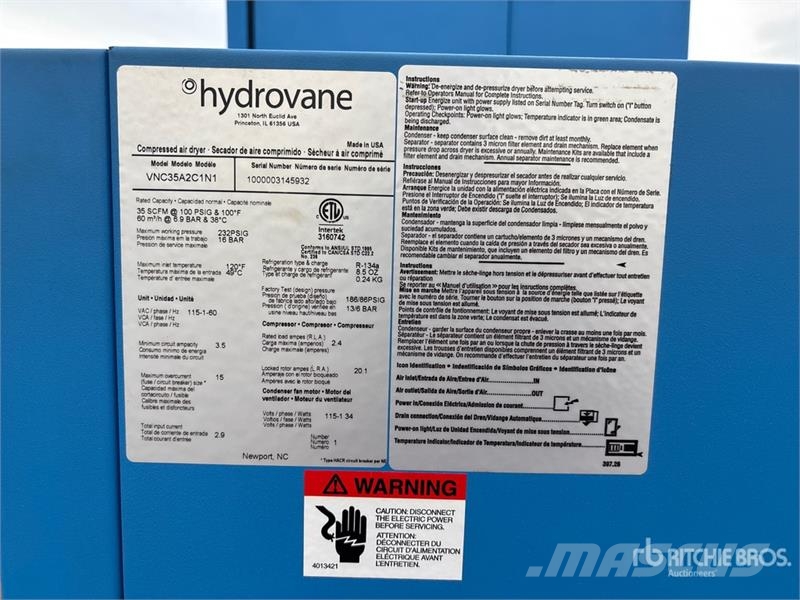 Hydrovane HR4-7B Air Compressor مكابس