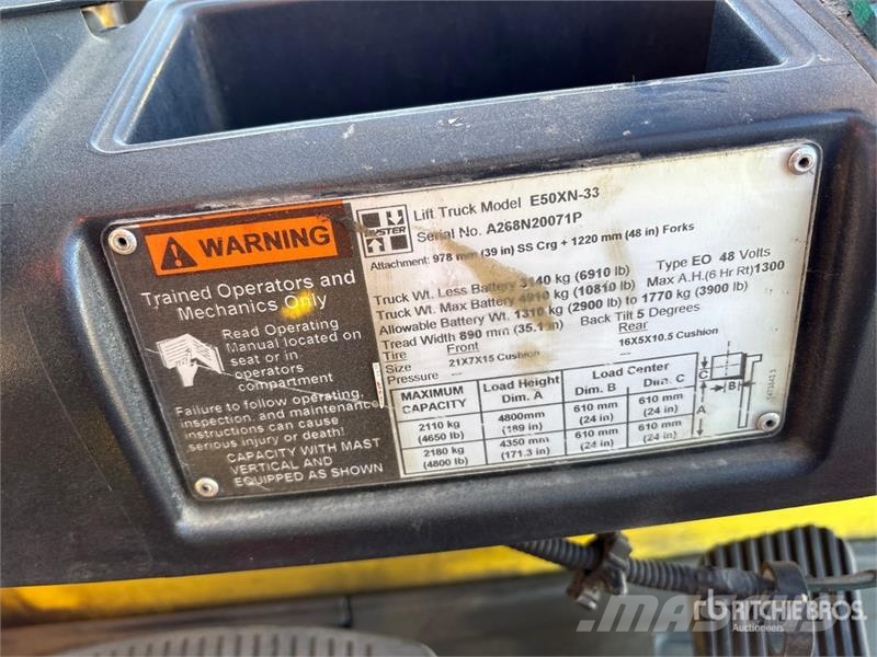 Hyster E50XN33 4800 lb Electric Forklift Električni viljuškari