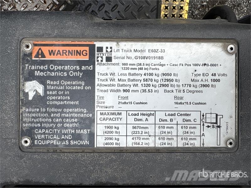 Hyster E60Z33 Forklift Andere Gabelstapler