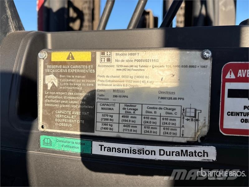 Hyster H80FT 7400 lb Cushion Tire Forklift 그 외 지게차