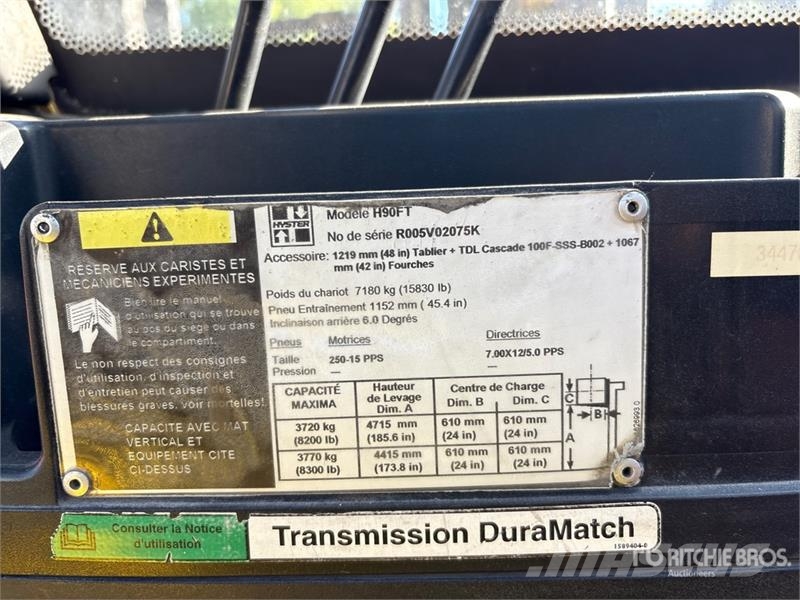 Hyster H90FT 8300 lb Pneumatic Tire Forklift Інше