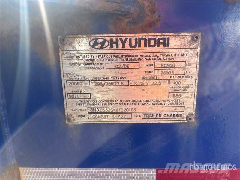 Hyundai 53 ft Tri/A Container Trailer Reboques Porta Contentores