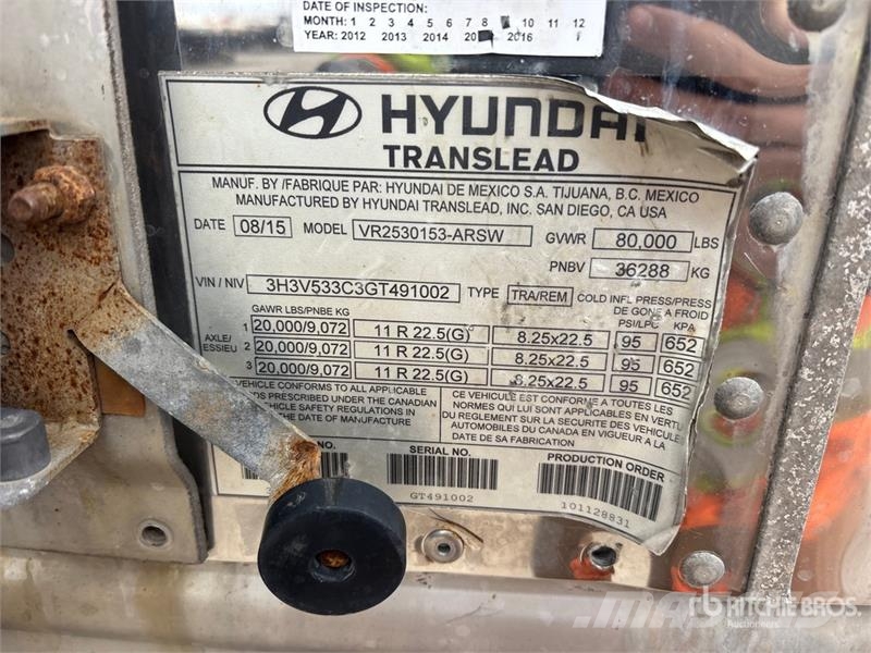 Hyundai 53 ft x 102 in Tri/A Refrigerated Trailer Frysetrailer Semi