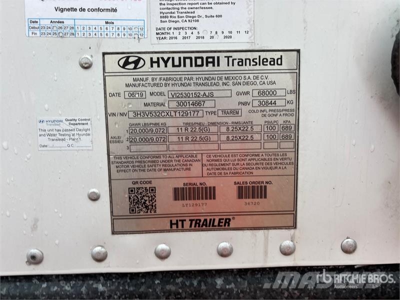 Hyundai 53 ft x 102 in T/A Van Trailer Van Body Trailers