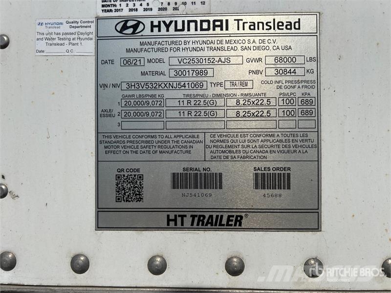 Hyundai 53 ft x 102 in T/A Van Trailer Ремаркета фургони