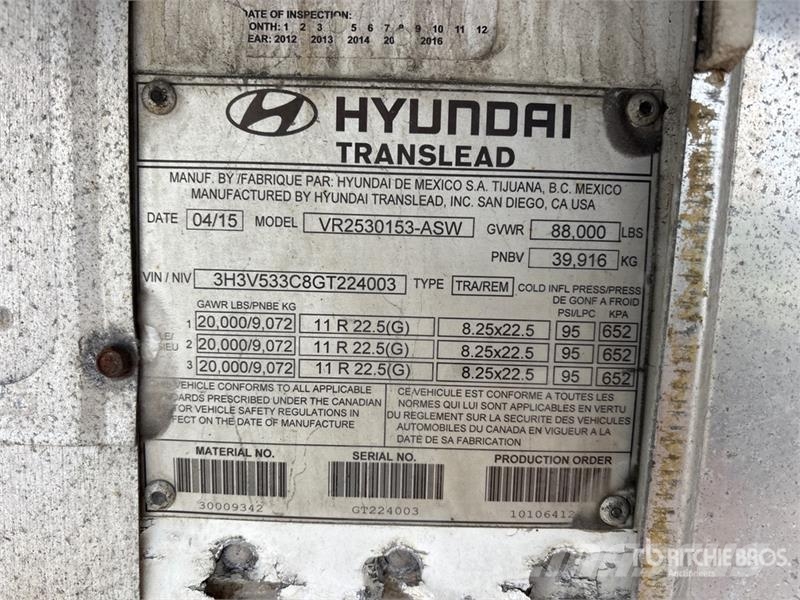 Hyundai 53 ft x 102 in T/A Refrigerated Trailer Piekabes ar temperatūras kontroli