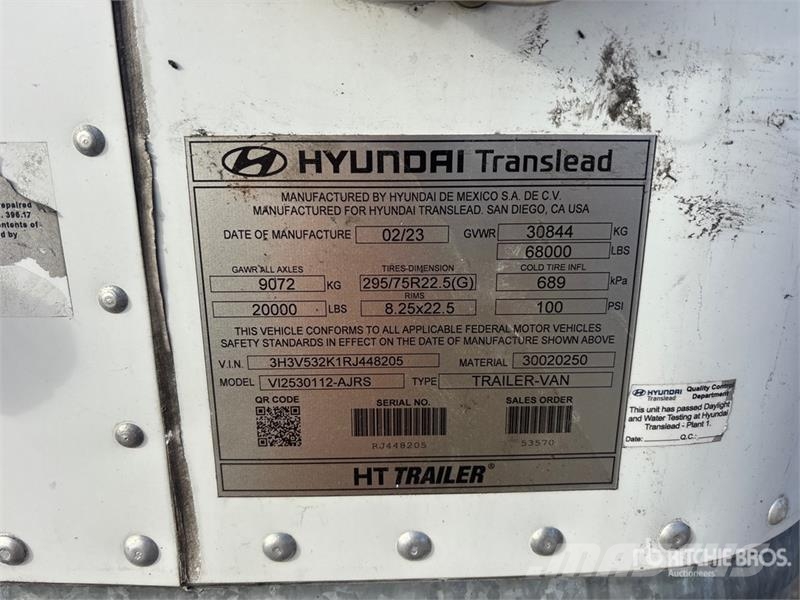 Hyundai 53 ft x 102 in T/A Van Trailer Прицепы-фургоны