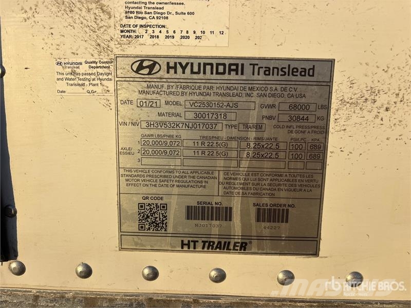 Hyundai 53 ft x 102 in T/A Van Trailer Dobozos pótkocsik