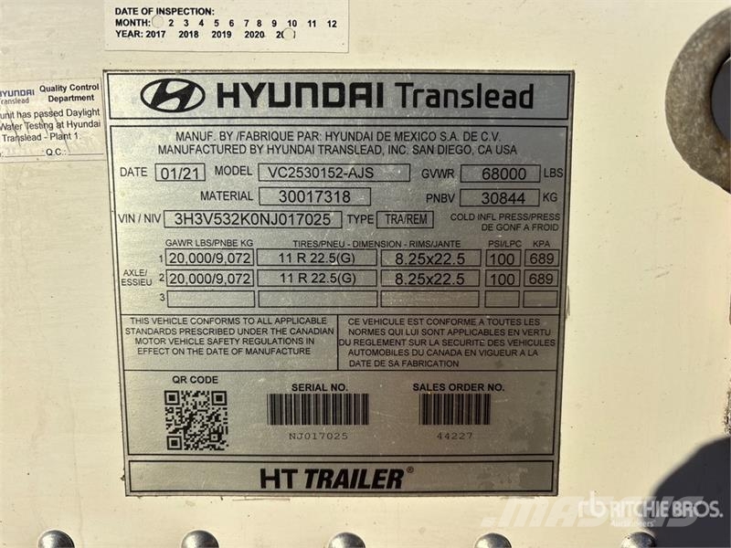 Hyundai 53 ft x 102 in T/A Van Trailer Прицепы-фургоны