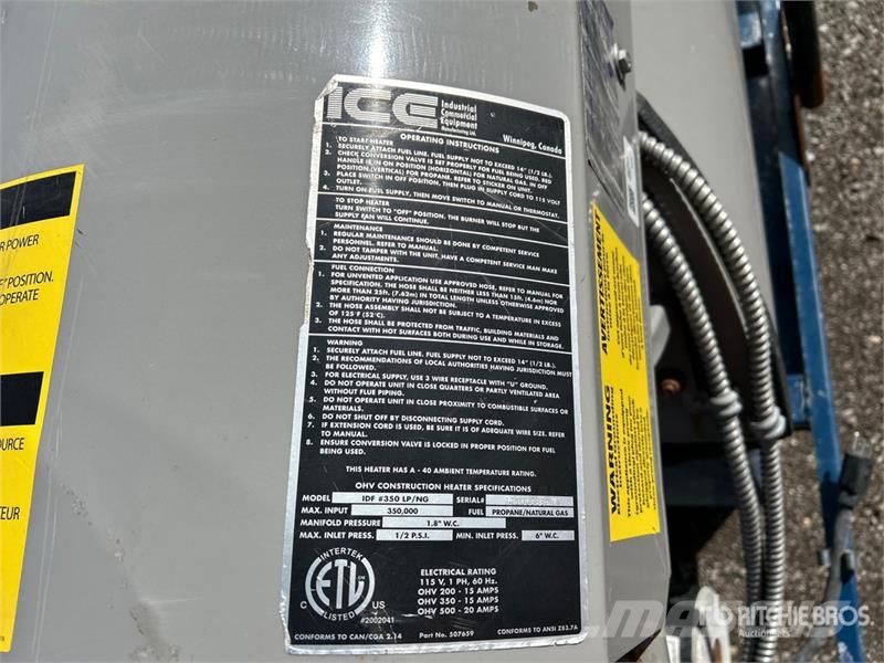 ICE IDF 350 LP/NG 350000 BTU Space Heater Ogrevalna in odtajevalna oprema