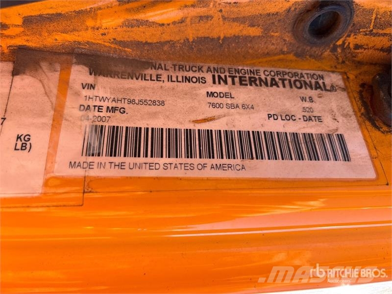 International 7600 6x4 Snow Plow Truck Forsvar/Miljø