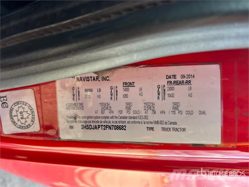 International ProStar+ 122 6x4 T/A Sleeper Truck Tractor Tractor Units