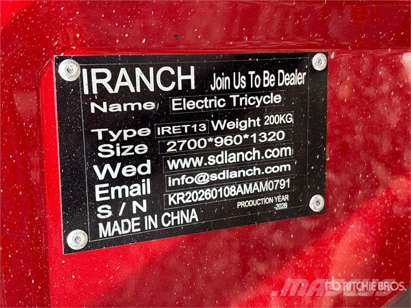  IRanch IRET13 Electric Trike (Unused) سيارات