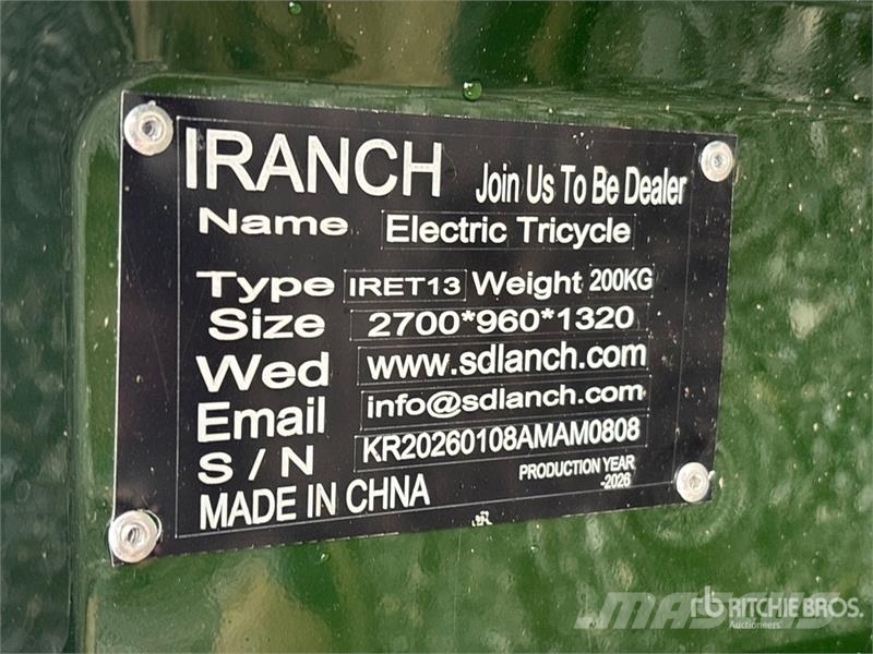  IRanch IRET13 Electric Trike (Unused) سيارات