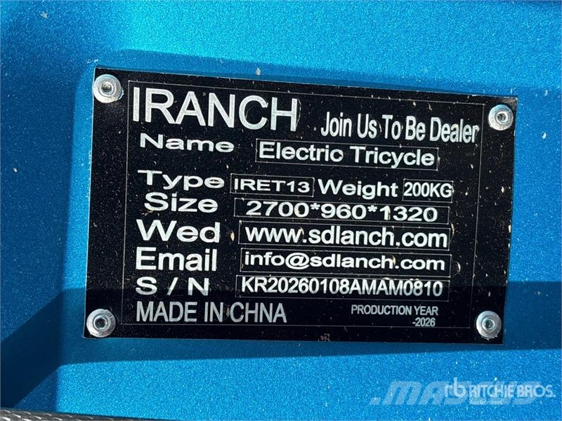 IRanch IRET13 Electric Trike (Unused) Sõiduautod