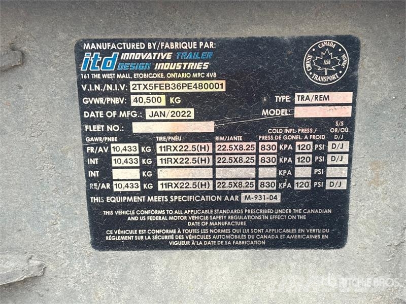 ITD 53 ft Tri/A Extendable Container Trailer 컨테이너 트레일러
