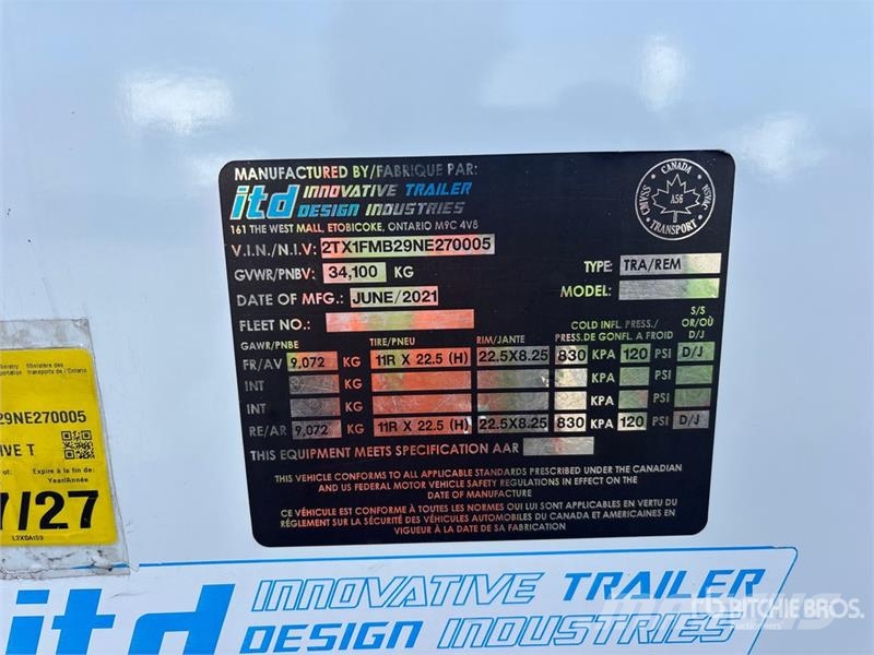  ITD Industries 53 ft x 102 in T/A Van Trailer Прицепы-фургоны