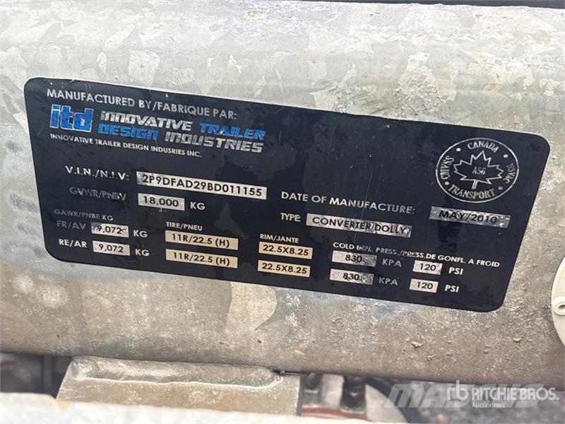 ITD T/A T/A Converter Dolly Dolly trailer