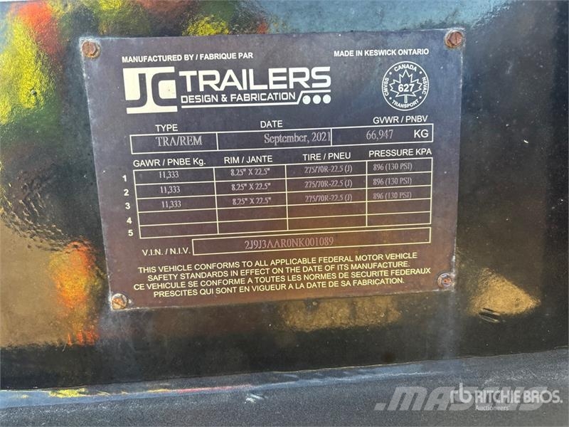 J.C. Trailer Tri/A Removable Gooseneck Lowboy Trailer Mélybölcsős