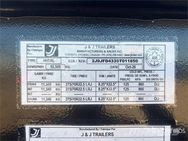  J &  Trailers low boy Tri/A Removable Gooseneck Lo Niski utovarivači