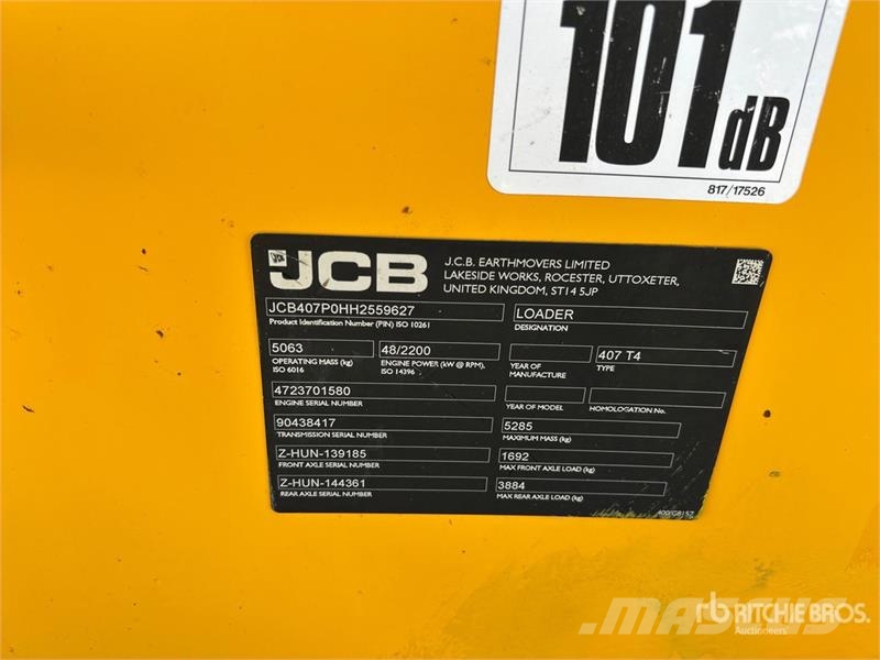 JCB 407 Iekrāvēji uz riteņiem
