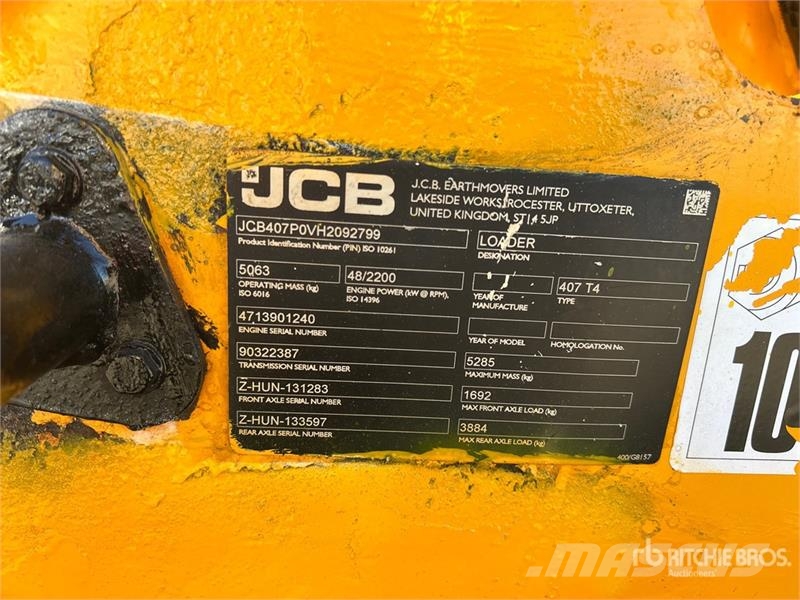 JCB 407 Iekrāvēji uz riteņiem