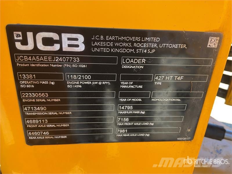 JCB 427 HT Wheel Loader Hjullastare