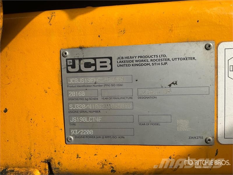 JCB JS190 LC Tracked Excavator Crawler excavators