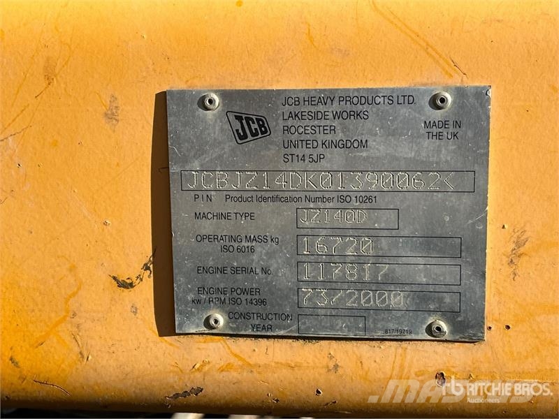 JCB JZ140LC Tracked Excavator Excavadoras sobre orugas