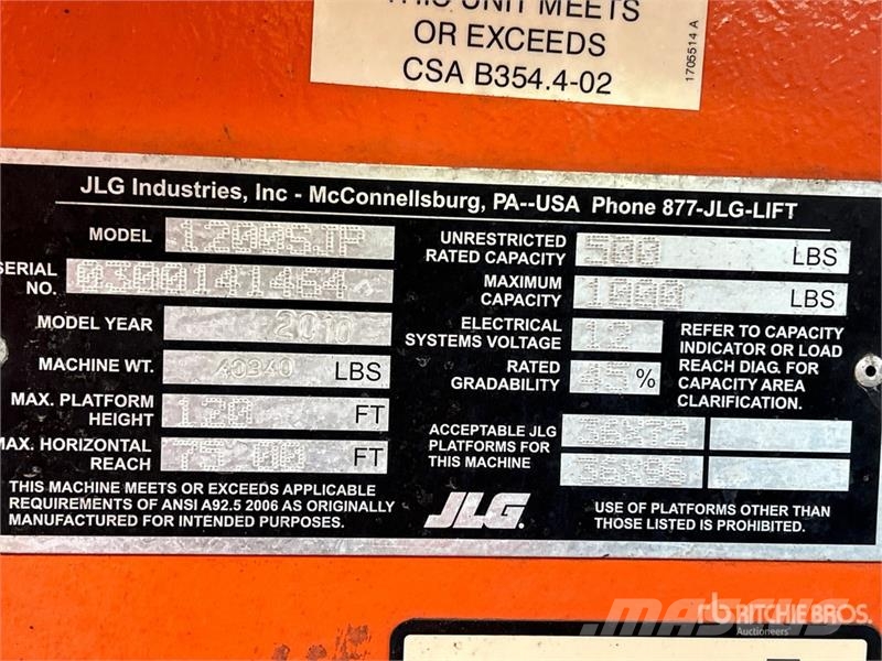 JLG 1200SJP 4WD Diesel Telescopic Boom Lift Nacelles télescopiques
