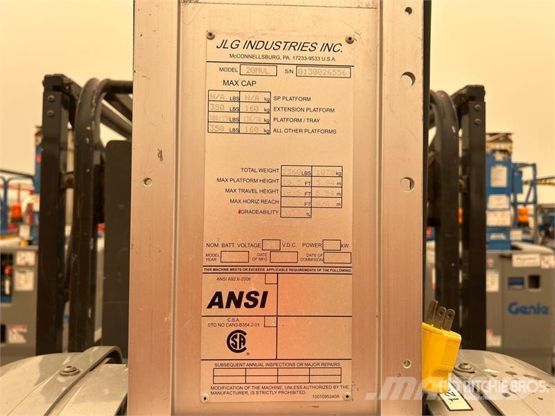 JLG 20MVL Vertical Mast Lift Henkilönostimet ja nostolaitteet