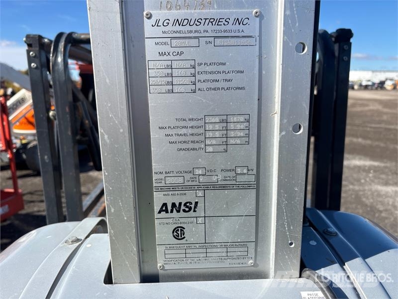 JLG 20MVL Vertical Mast Lift Vertical mast lifts