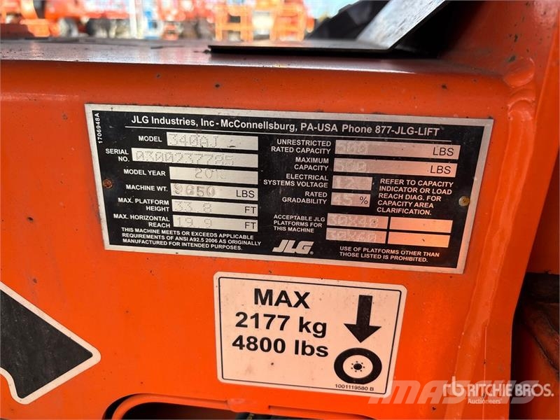 JLG 340AJ 4WD LPG Articulating Boom Lift رافعات سلة مفصلية