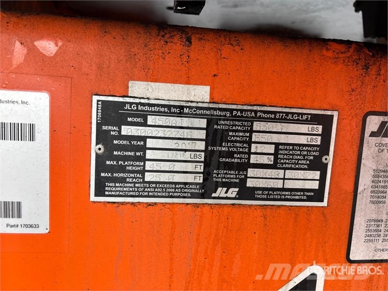 JLG 450AJ 4WD Dual Fuel Articulating Boom Lift Kloubové plošiny