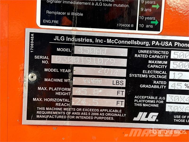 JLG 450AJ Series ll 4WD Diesel Articulating Boom Lift رافعات سلة مفصلية