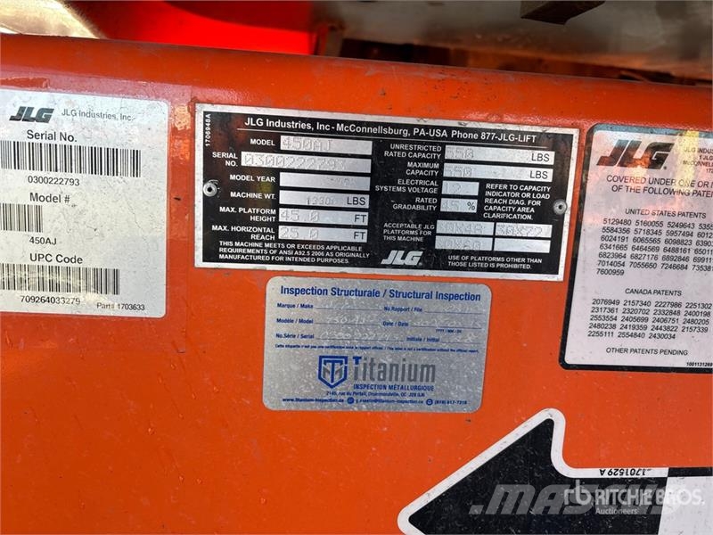JLG 450AJ Series ll 4WD Dual Fuel Articulating Boom Li Karos emelők
