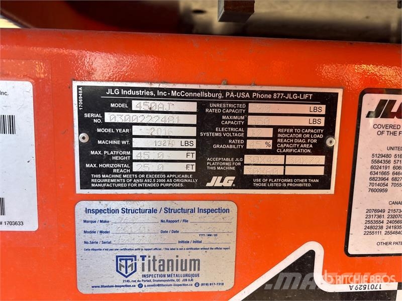 JLG 450AJ Series ll 4WD Dual Fuel Articulating Boom Li Nacele cu brat articulat