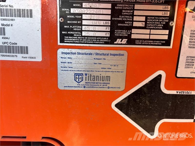 JLG 450AJ Series ll 4WD Dual Fuel Articulating Boom Li Nacele cu brat articulat