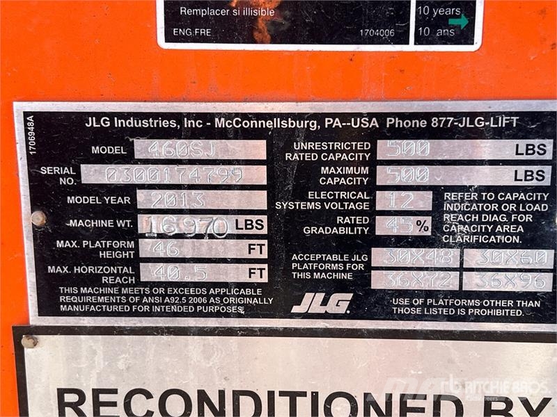 JLG 460SJ 4WD Diesel Telescopic Boom Lift Teleskop bomlifter