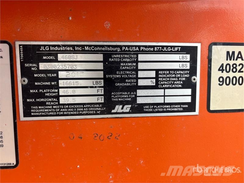 JLG 460SJ 4WD Dual Fuel Telescopic Boom Lift Telescoophoogwerkers
