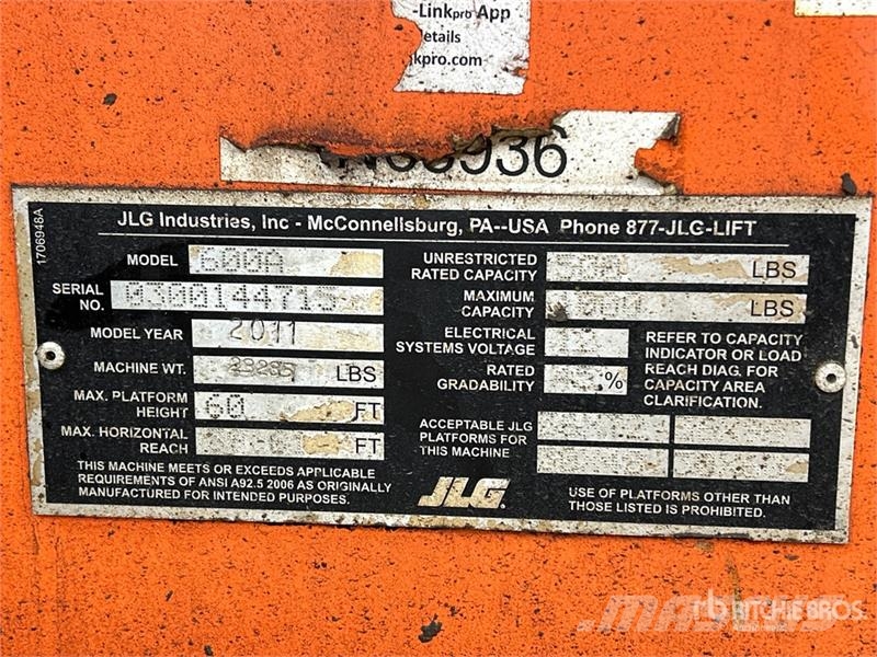 JLG 600A 4WD Diesel Articulating Boom Lift Knikarmhoogwerkers